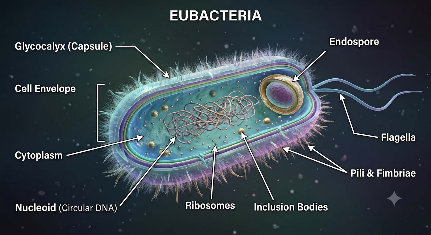 Structural and Functional Characteristics of Eubacteria